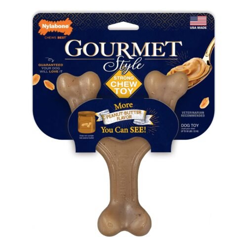 Nylabone Gourmet Style Dog Chew Toy Wishbone Peanut Butter Large/Giant