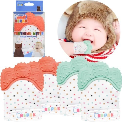 Teething Mitten 2 Pairs-Baby Glove Stimulating Teether